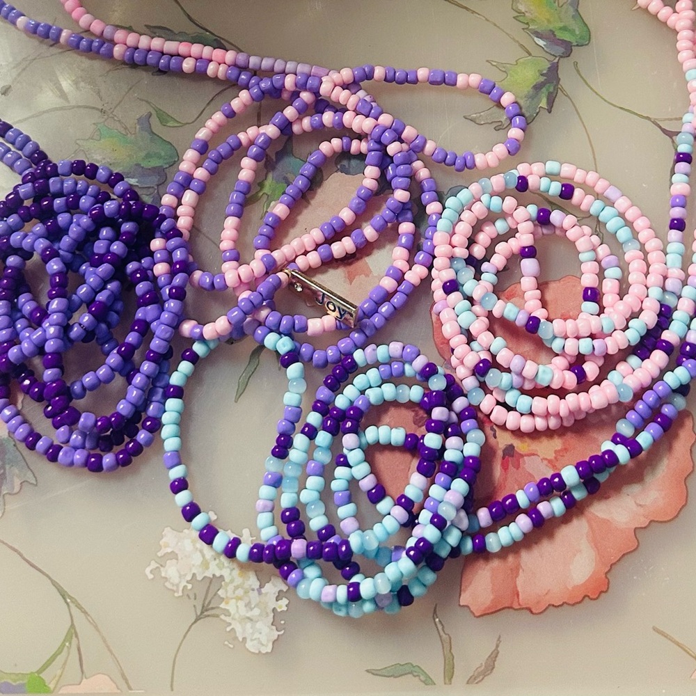 4 pcs Pastel & Violet Waist Bead Set